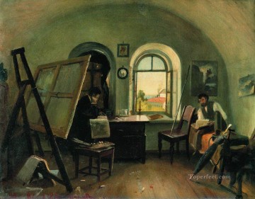 ヴァラーム島のスタジオにいるイワン・イワノビッチとギネット Oil Paintings